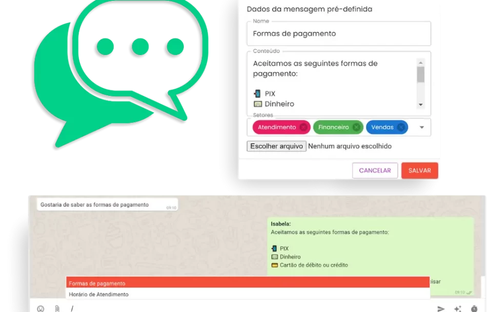 Mensagens Pré-Definidas WebGE Chat